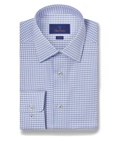 TBSP10834402 | Blue & Sky Textured Check Dress Shirt