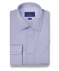 TBSP10834479 | Blue & Lilac Textured Check Dress Shirt