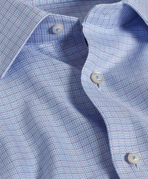 TBSP10836465 | Sky & Berry Broken Herringbone Check Dress Shirt