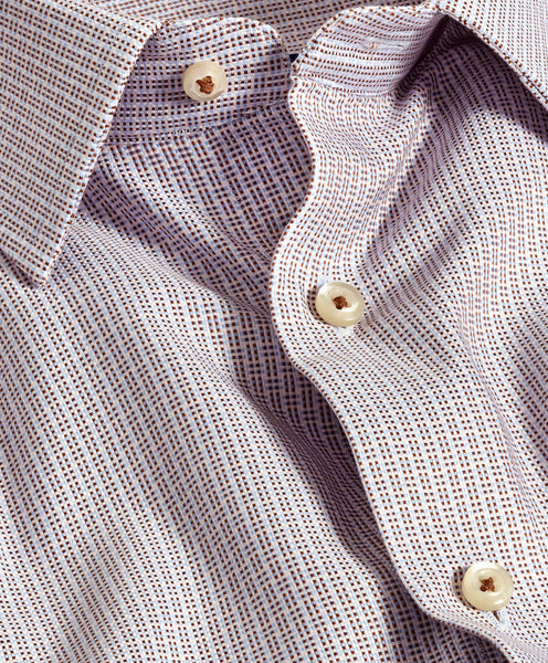 TBSP11001214 | Chocolate & Sky Oxford Dobby Dress Shirt