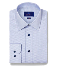TBSP11003136 | White & Sky Geometric Dobby Dress Shirt