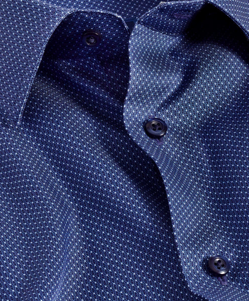 TBSP11006412 | Navy Micro Print Dress Shirt