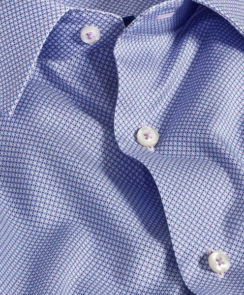 TBSP11009534 | Lilac Micro Geometric Print Dress Shirt