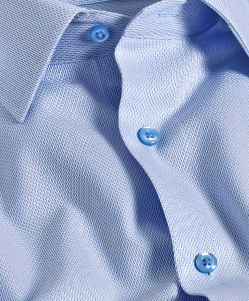 TBSP11011136 | White & Sky Micro Tic Dress Shirt