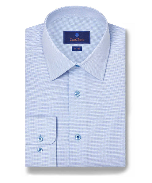 TBSP11011136 | White & Sky Micro Tic Dress Shirt