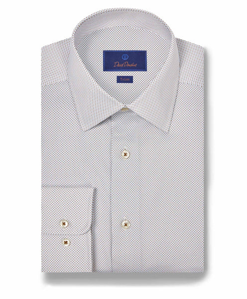 TBSP11033214 | Chocolate & Sky Dot Print Dress Shirt