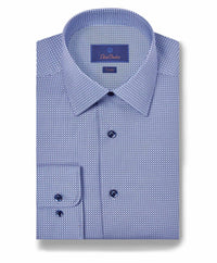 TBSP11034474 | Navy & Blue Geometric Print Dress Shirt