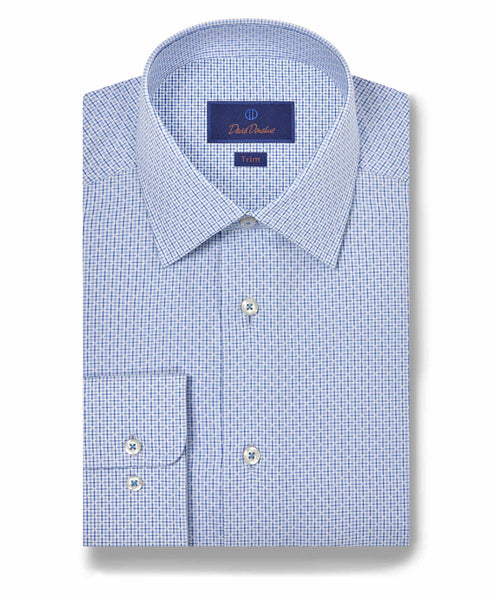 TBSP11036452 | Sky & Blue Dobby Check Dress Shirt