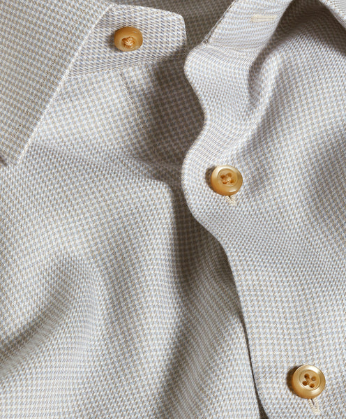 TBSP11039285 | Sand Check Cashmere Blend Dress Shirt