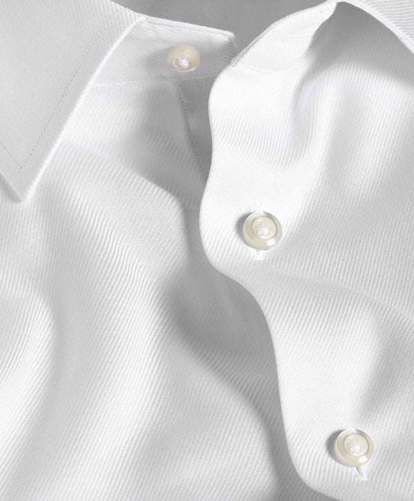 TBSP11100110 | White Twill Stretch Dress Shirt