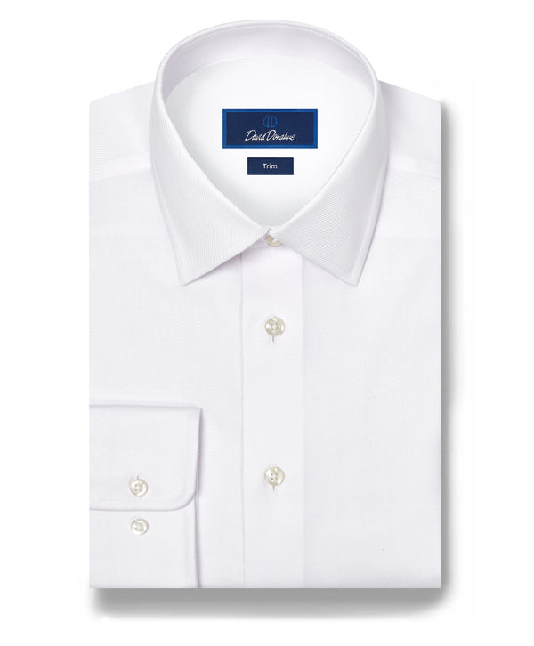 TBSP11100110 | White Twill Stretch Dress Shirt