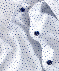 TBSP11203155 | White & Navy Tossed Neat Print Dress Shirt