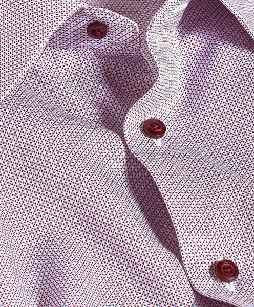 TBSP11219615 | Merlot Micro Geometric Print Dress Shirt