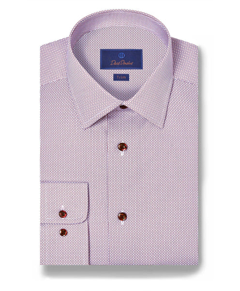 TBSP11219615 | Merlot Micro Geometric Print Dress Shirt