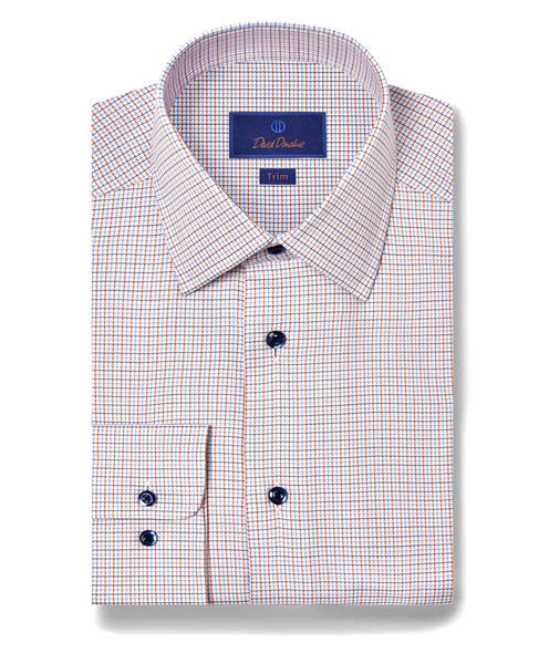 TBSP11802487 | Blue & Orange Textured Dobby Dress Shirt