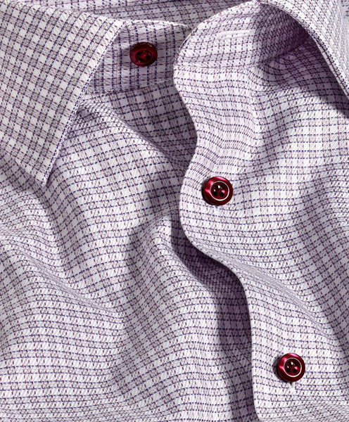 TBSP11803026 | Gray & Berry Textured Check Dress Shirt