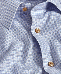 TBSP11803421 | Sky & Chocolate Textured Check Dress Shirt