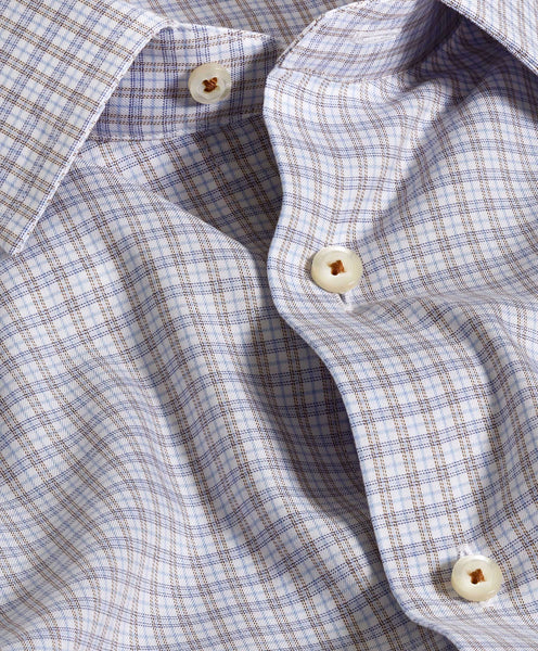 TBSP11806421 | Sky & Chocolate Twill Check Dress Shirt