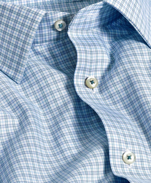 TBSP11806446 | Sky & Petrol Twill Check Dress Shirt