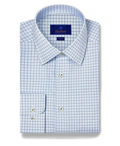 TBSP11806446 | Sky & Petrol Twill Check Dress Shirt - David