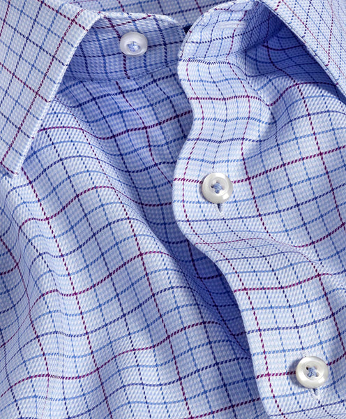 TBSP11812436 | Sky & Merlot Twill Check Dress Shirt