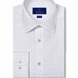 TBSP11851136 | White & Sky Dobby Check Dress Shirt