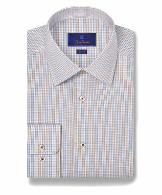 SBSP10803402 | Blue & Sky Poplin Check Dress Shirt - David