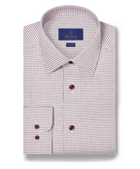 TBSP11869615 | Merlot Micro Check Dress Shirt