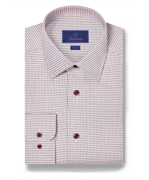 TBSP11869615 | Merlot Micro Check Dress Shirt