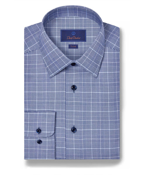 TBSP11874412 | Navy Glen Check Dress Shirt