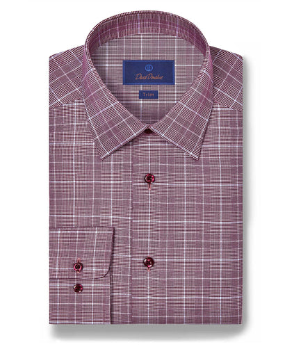 TBSP11874615 | Merlot Glen Check Dress Shirt