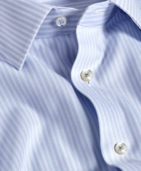 TBSP11950136 | White & Sky Herringbone Stripe Dress Shirt