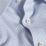TBSP11954135 | White & Blue Stripe Cashmere Blend Dress Shirt