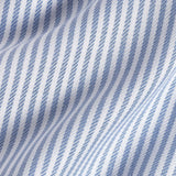 TBSP11954135 | White & Blue Stripe Cashmere Blend Dress Shirt