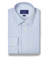 TBSP11954135 | White & Blue Stripe Cashmere Blend Dress Shirt
