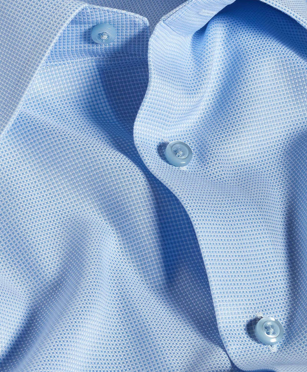 TBSP12006454 | Sky Micro Dobby Solid Dress Shirt