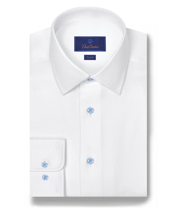 TBSP12007110 | White Textured Twill Dress Shirt