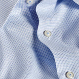 TBSP12009135 | White & Blue Dobby Micro Grid Dress Shirt