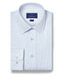 TBSP12009135 | White & Blue Dobby Micro Grid Dress Shirt