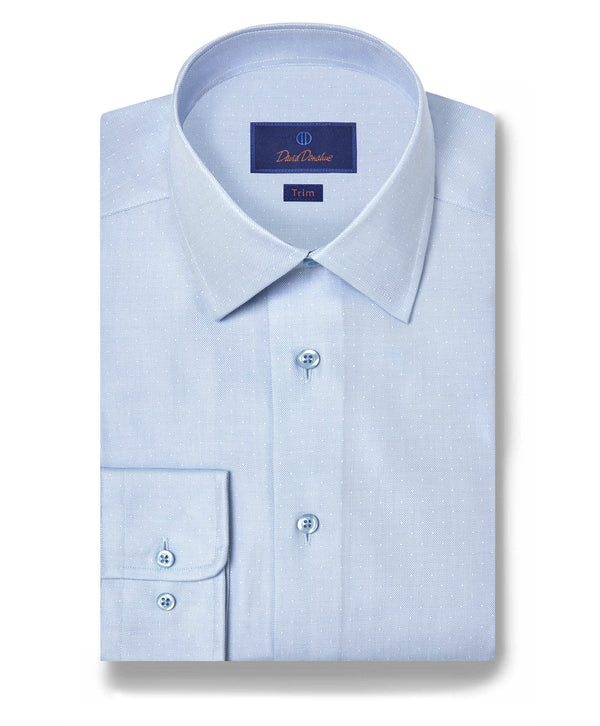 TBSP12011454 | Sky Twill Dot Silk Blend Dress Shirt