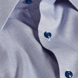 TBSP12012407 | Navy & White Micro Herringbone Silk Blend Dress Shirt
