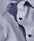 TBSP12012407 | Navy & White Micro Herringbone Silk Blend Dress Shirt