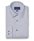TBSP12012407 | Navy & White Micro Herringbone Silk Blend Dress Shirt
