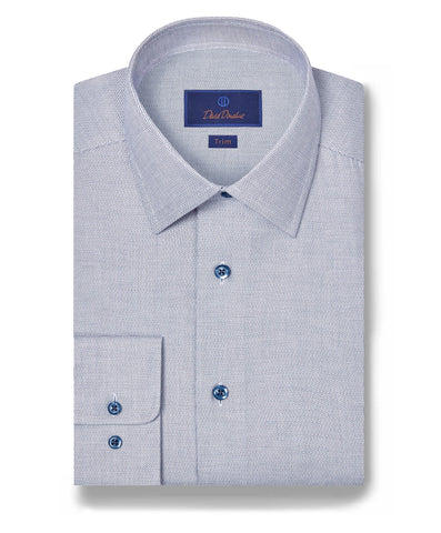 david donahue men's dress shirts David Donahue Men's Trim Fit Royal Oxford Stripe Dress Shirt - Tan/Beige - Size 16.5 36/37