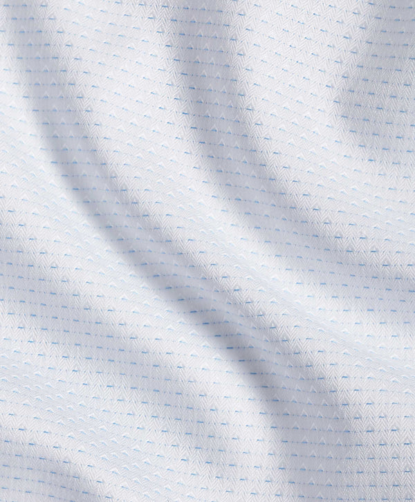 TBSP12020136 | White & Sky Micro Dobby Dress Shirt