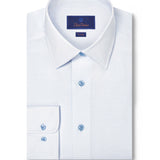 TBSP12020136 | White & Sky Micro Dobby Dress Shirt