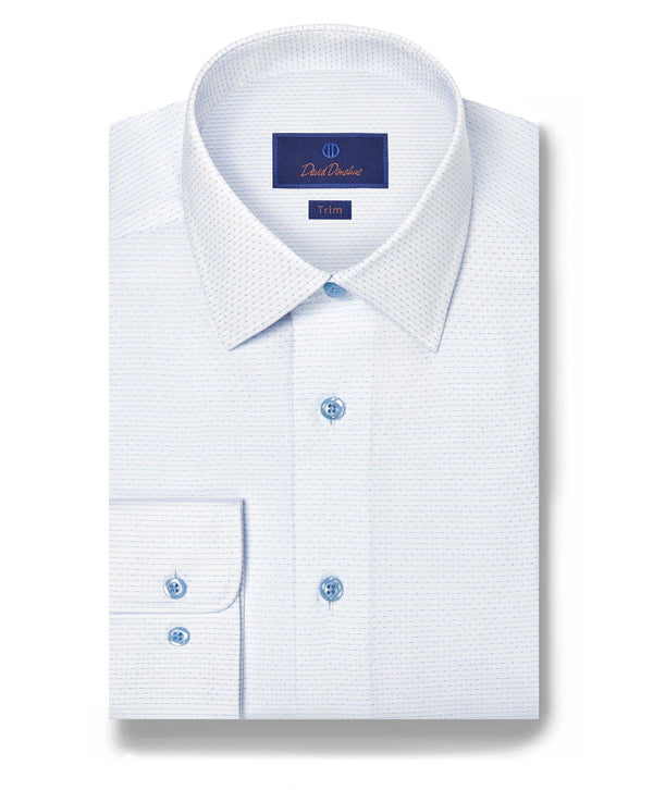 TBSP12020136 | White & Sky Micro Dobby Dress Shirt