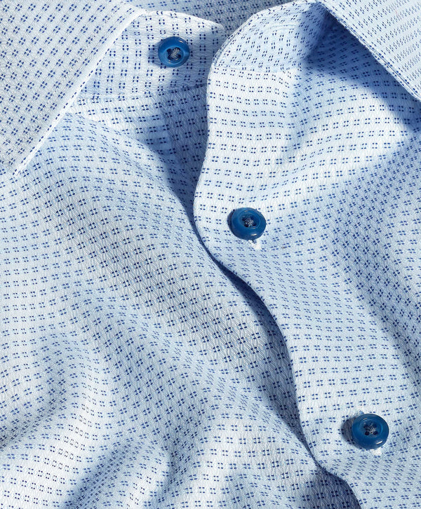 TBSP12021456 | Sky & Navy Micro Dobby Dress Shirt 