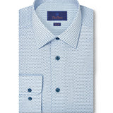 TBSP12021456 | Sky & Navy Micro Dobby Dress Shirt 