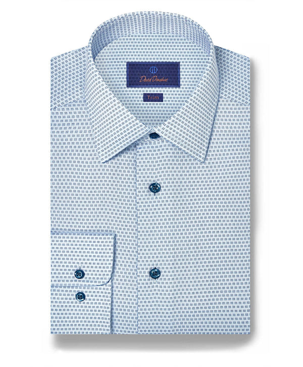 TBSP12021456 | Sky & Navy Micro Dobby Dress Shirt 